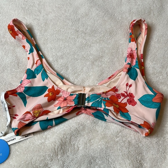Small peach and teal bikini top only in Small - Picture 2 of 2